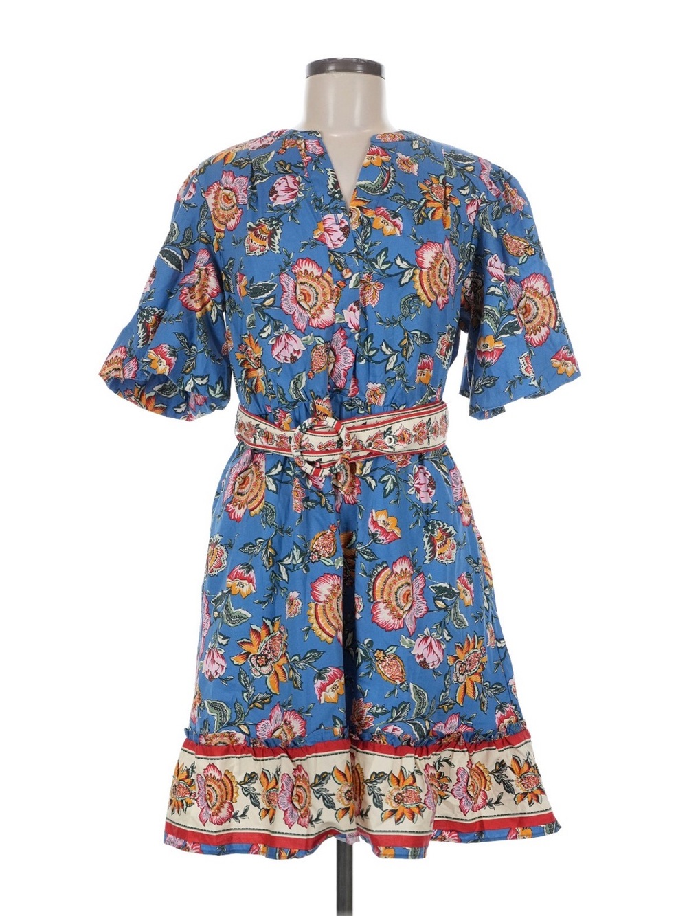 Joie Light Blue Floral Dress with Pink and Yellow Accents